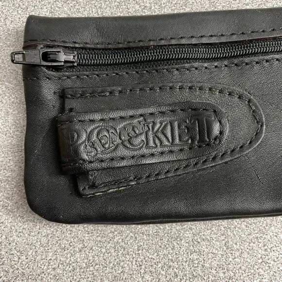 Bugatti Black Leather Wallet Mens Zip Change Pouch Money Clip Spare Pocket